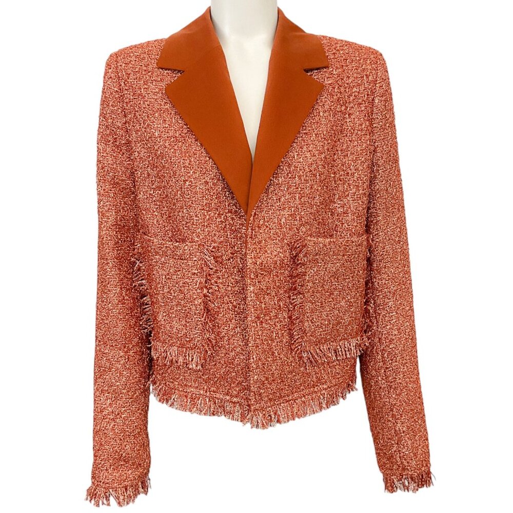 Malej Cinnamon Lurex Open Front Jacket